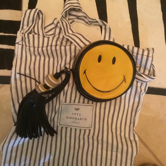 Anya Hindmarch Handbags - Anya Hindmarch smiley face wrist bag New $1298.00